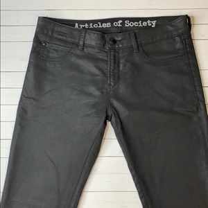 COPY - Mya Moto Skinny Jeans, Black Waxed/Coated